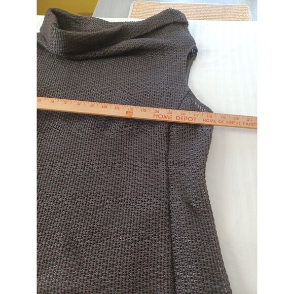 Elie Tahari open weave wide cowlneck top blouse M sheer mesh minimalist Lagenloo - Picture 9 of 10